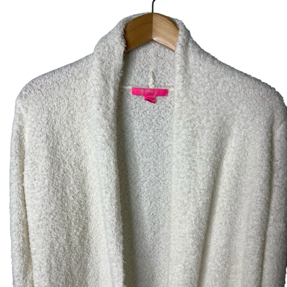 Lilly Pulitzer Zani Cardigan Cream Size Small Cozy Textured Chenille  007011 - Picture 3 of 7